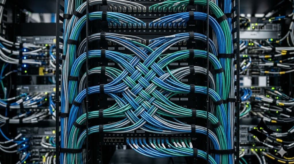 Macro of woven cable / structured grid pattern